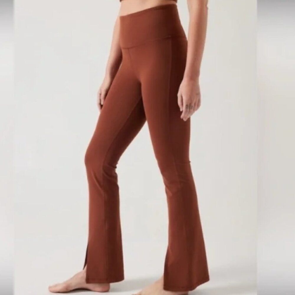 Like New! Athleta Elation Ultra High Rise Split Flare Pant Ancient Mahogany XXS